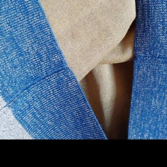 Derek Lam long sleeves sweater blue gold stripes knit pullover size Medium - Picture 7 of 9